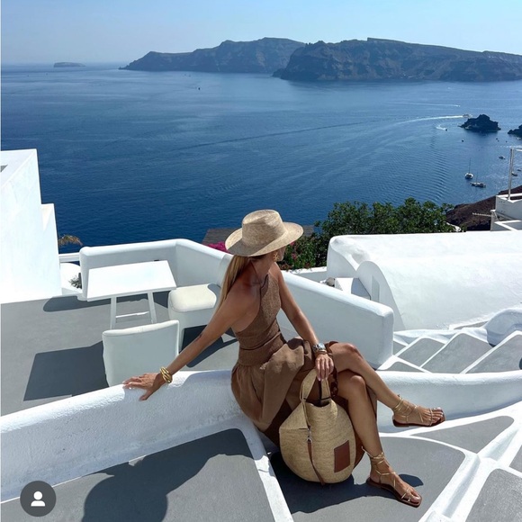 New Zara brown flowy halter midi low waist dress with pockets - Picture 7 of 8